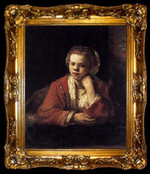 framed  Rembrandt Peale Girl at a Window, ta009-2